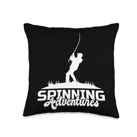 Angler, Fischer, Angel Fish Fish Outifts And Gifts Angel, Angler Fisherman Outfit Bass Fishing Throw Pillow, 16x16, Multicolor