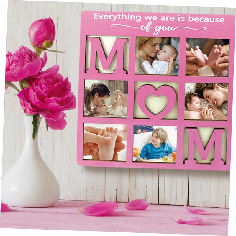 iplusmile Mother's Day Wooden Photo Frame Rustic Tabletop Display for