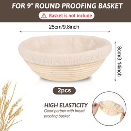 2 Pcs Banneton Liner, Bread Proofing Basket Cloth Liner, Universal Banneton Proofing Baskets Liners, Washable Quick-Dry Bread Baskets Liners, Reusable Durable Bowl Covers for Breads Proof