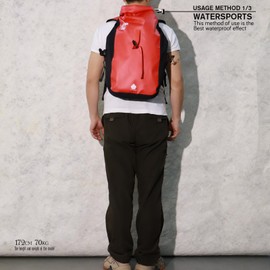 AUTUMN SENCE Dry Bags Waterproof Backpack, Waterproof backpack for boating,Floating,hiking, camping and other outdoor activities 25L.(Red)