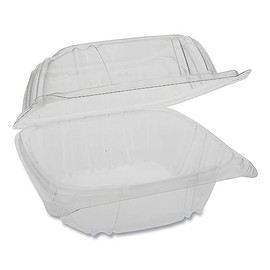 Pactiv Evergreen Sensation SmartLock Clear Hinged Lid Containers, 5.74 x 5.95 x 3.1, Clear, 500/Carton (YCI821600000)