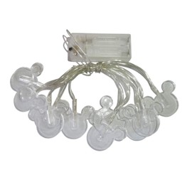 Penfly 1.65m 10LEDs Decorative Cartoon Animal Mouse Night Mood Light Romantic Lamp for Home Indoor Bedroom Party Festival Décor (Blue)