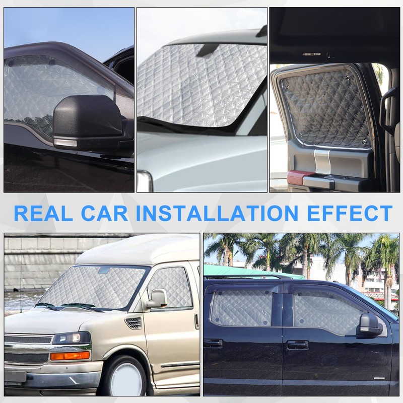 Windshield Sun Shade 3 Set for1996-2022 Express/GMC Savana, Insulated Front