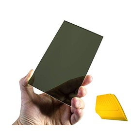 ORACAL 8300 Dark Smoke Transparent Color Tinting 12 Inch x 24 Inch Vinyl Roll Including Hard Yellow Detailer Squeegee (2 Roll Pack)