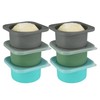 KEVJES Stackable Silicone Pizza Dough Proofing Containers with Lids-500ml portion-6pack