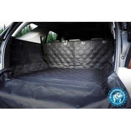 Bulldogology Bulldogology SUV Cargo Liner for Dogs 55"x82" Heavy Duty Pet Trunk Cargo Cover Area - Trunk Cover Car Protector for Dogs Waterproof Nonslip Mat - Dog Cargo Liner SUVs Vans Cars (Large, Black)