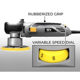 VViViD REV Random Orbit Buffer & Polisher, Paint-Safe, 2000-6400rpm, with 3 buffing cutting pads