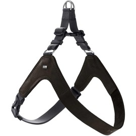 HUNTER Dimaro Dog Harness, Colour: Black, Soft and Robust Cowhide Leather, Excellent Fit, Easy to Put on, Fully Adjustable, Ideal for Puppies and Head-shy Dogs, Size: M