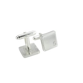 Square Cufflinks with ‘5’ Engraved - 5th Anniversary