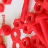 20 x Phillips Pan Head Screws Red Plastic Nuts &