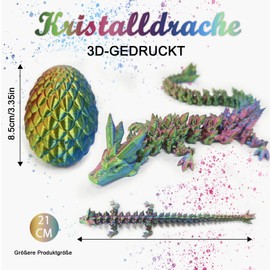 3D Printed Movable Dragon Toy, 3D Dragon in the Egg, Easter Surprise Dragon Egg Figures, Dragon Egg with Dragon, Easter Gifts, Children, Desk Toy, Dragon Ornament for Cars, Offices, Homes (Laser