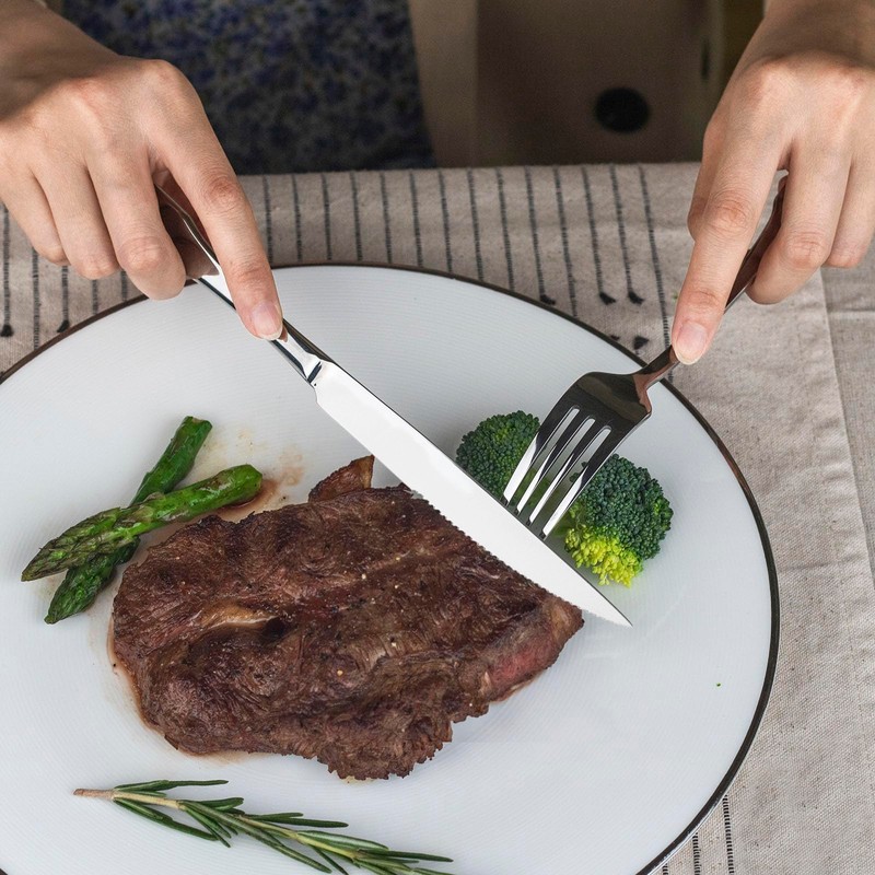 Alata Kate 48-Piece Silverware Set with steak knife Service for