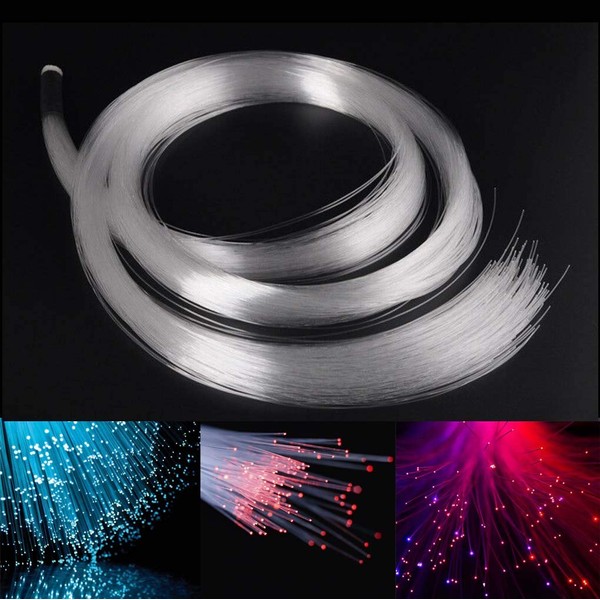 AZIMOM PMMA Plastic 100pcs 0.03in9.8ft End Glow Fiber Optic Cable Strands Roll for Star Sky Ceiling All Kind LED Light Engine Driver