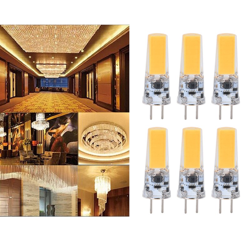 6PCS GY6.35 Bulb 5W COB Light Bulb 500lm Silicone Ceiling