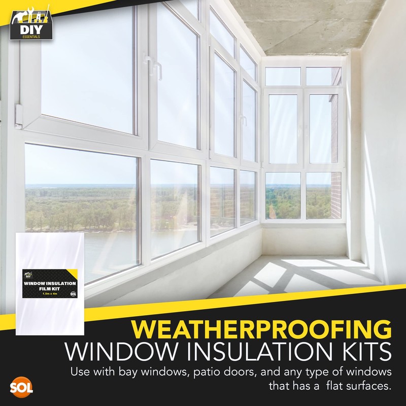 1.5m x 4m Window Insulation Film Kit for Winter &