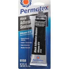 Permatex 81158 Black Silicone Adhesive Sealant, 3 oz. Tube, Pack of 1