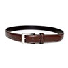 KIETH Men's Shrink Leather Double Stitched Belt, Genuine Leather, Dark