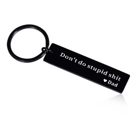 Delujouberst Don'T Do Stupid Shit Keychain Teen Boy Girl Stocking Stuffers 2025 Early Christmas Gift Ideas for Son Daughter Don'T Do Stupid Sht Keychain Best White Elephant Gift