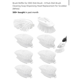 OXO Brush Refills for OXO Dish Brush - 8 Pack Cleaning Soap Dispensing Head