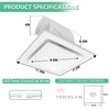 POWERENG Bathroom Exhaust Fan with Light,11.8 in Panel,12W Square LED,141