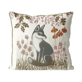 Kelly Stevens-McLaughlan, Country Lane Fox # 3, Earth, Decorative Cushion / Pillow Cover, Zippered Base, Full Piping, 18 Inches x 18 Inches