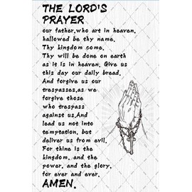 Jenifu Bible Verses The Lords Prayer Metal Tin Signs Scripture Sign Prayer Wall Decor Christian Poster Inspirational Religious Plaque Church Tin Sign For Home Office Bedroom Living Room 8x12 Inch