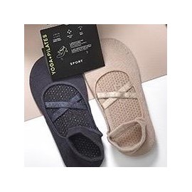 Hot Girls Do Pilates Sock - Ballet Pink/Black/Gold/Grey for Women - Color: Black&Gold, Size: W 5-10