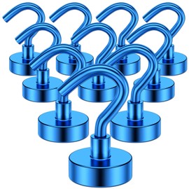 Grtard 10 Pack Heavy Duty Magnetic Hooks 25Lbs+ Magnet Hooks for Hanging, Neodymium Magnet Hooks Cruise, Magnet with Hooks Strong Magnetic Hooks for Cruise, Grill, Towel, Kitchen Indoor Hanging