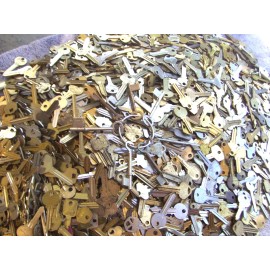 Lot of  MIX  Key BLANKS 3 lb  + (2) Skeleton Keys       Collector, Art..