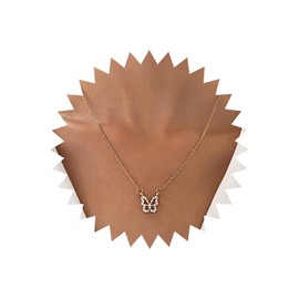 TseanYi Butterfly Necklace Gold Butterfly Cz Necklace Crystal Butterfly Pendant Necklace Mini Butterfly Necklace Chain