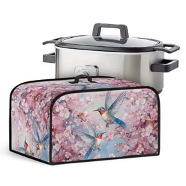 Yuresuaet Peach Blossom Mockingbird Covers Slow Cooker 6-8 Quart Small Appliance Compatible with Prrssure Cooker Air Fryer Rice Cooker Stain Resistant Washable