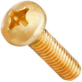 #6-32 x 3/8 inches Brass Machine Screws, Phillips Drive, Pan Head, Solid Brass, Plain Finish, Right Hand Threads (Quantity: 100 pcs) Screw Size: #6-32, Length: 3/8 inches, Coarse Thread UNC