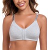 HACI Women's Front Closure Cotton Bra Full Coverage Wirefree Unpadded