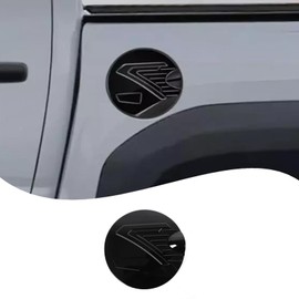 Car Fuel Tank Cap Trim Cover Compatible with Toyota Tacoma 2024 2025 ABS Gas Cap Cover Trim Fuel Tank Cover 3D Sticker Decoration Exterior Accessories (Piano Black)
