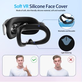 8-in-1 Silicone Cover Set for Meta Quest 3s Accessories, Juylay VR Protective Cover Accessories for Oculus Quest 3S with Facial Interface, Shell Cover, Controller Grip Cover, Joystick Caps, Black