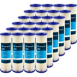 SpiroPure SP-S1 10x2.5 20 Micron Pleated Polyester Sediment Water Filter Cartridge S1 155001-43 S1A (Case of 24)