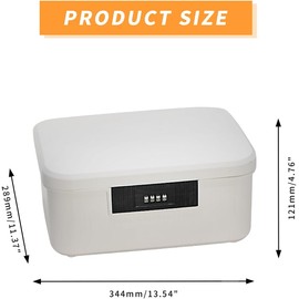 AnRui 4.2 Gallon Lockable Storage Container Bin, Portable Plastic Safe Box with Lock Usable As Item Organizer, Art Craft Or Office File Storage (Milk White)