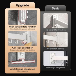 Laundry Drying Rack Wall Mount, Retractable, Collapsible (Tri-Fold), White Color for Clothes Storage and Drying - Color: Black-upgrade