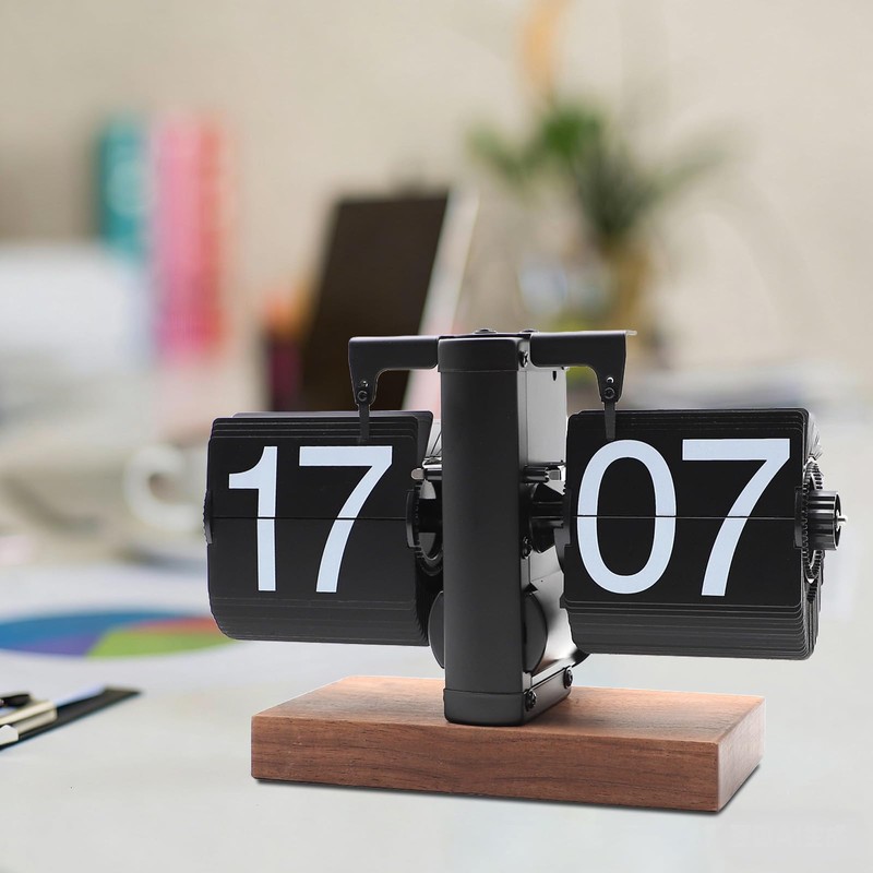 Flip Clock, Flip Clock, Wooden, Table Clock, Retro, Stylish, Gift,