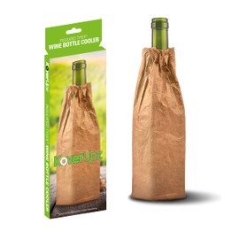 KoverUpz TYVEK BROWN BAG ARTWORK INSULATED WINE BOTTLE & 40oz COOLER SLEEVE SOFT REUSABLE COLLAPSIBLE FOR PARTIES, EVENTS OR WEDDINGS COLLEGE COOLIE THERMAL, 11'' Tall x 3.5'' wide (WWC01)