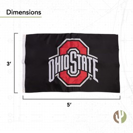 Desert Cactus Ohio State University Flag Banners OSU Buckeyes 100% Nylon Indoor Outdoor 3x5 feet Flags (Embroidered 10)