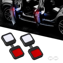 Aaiwa 2pack Car LED Door Open Warning Lamp Flash Strobe Anti-Collision Safety Light