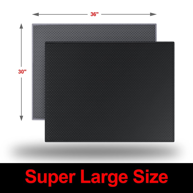 Waretary Cat Litter Box Mat: 36"x 30" Waterproof Kitty Cat