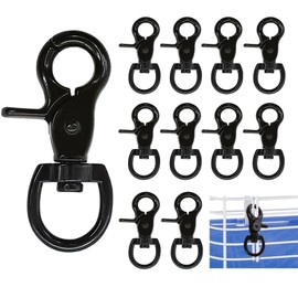 Autokcan 10PCS Trigger Snap Hooks 2.32'' x 0.82'' Zinc Alloy Black Swivel Snap Hooks Heavy Duty Metal Lanyard Clips Hardware for Dog Leash Purse Bag Clips Cages (10)