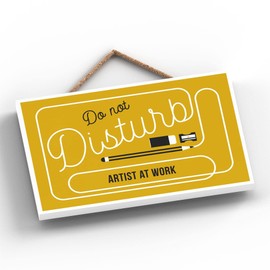 Global Designs Do Not Disturb Artist Funny Hanging Hanger Wooden Plaque