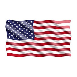 American USA Flag Sticker Patriotic Waving United States Auto Car Decal Window Bumper US Military (3x5 Inch)