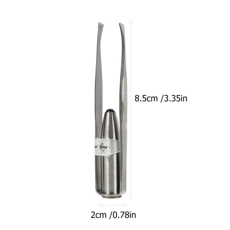 Light 2pcs Stainless Steel with LED Light, Makeup Eyelash Eyebrow