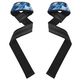 Correas de muñeca de elevación azules de 26 pulgadas, antideslizantes, para entrenamiento, gimnasio, levantamiento de potencia, culturismo