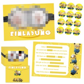 Dekewe Pack of 12 Invitation Cards Children's Birthday Girls Boys, Themed Party Birthday Invitation Cards, Children's Birthday Invitation Cards for Celebrations or Birthday Parties