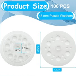100 Pcs Plastic Washers, Load Spreading Polypropylene Washers for Fixing and Supporting Rigid Foam Insulation Foam Board Load Spreading for Screws Nail, Remove it Easily, Insulation (45 mm)